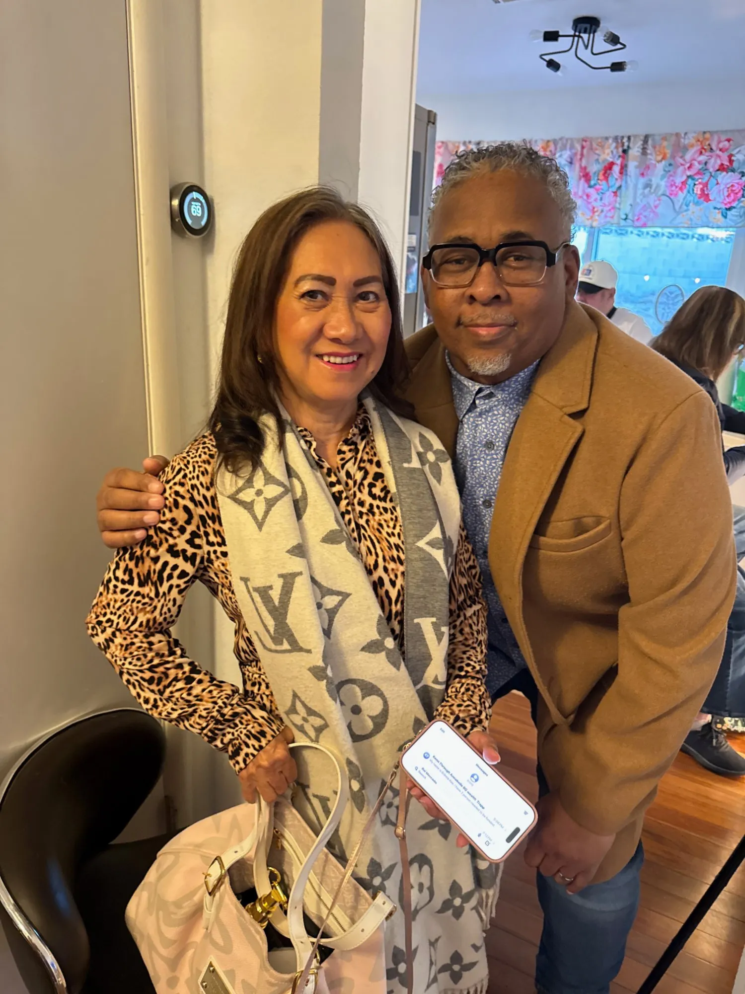 Ken with community member